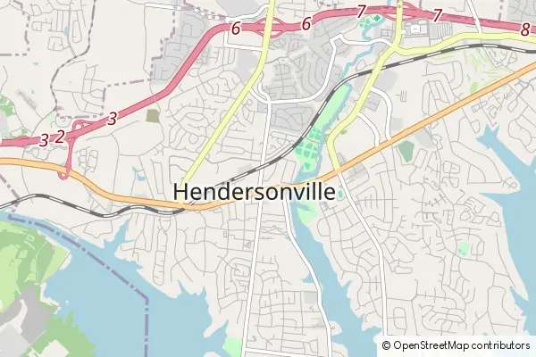 Mapa Hendersonville