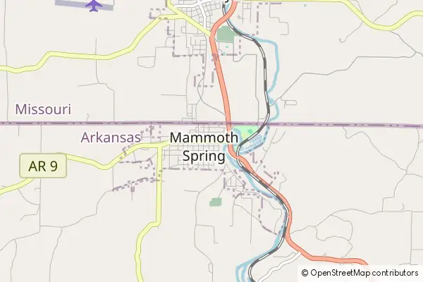 Mapa Mammoth Spring