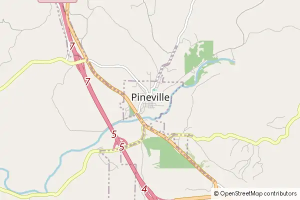 Mapa Pineville