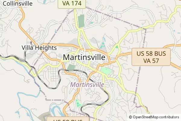 Mapa Martinsville