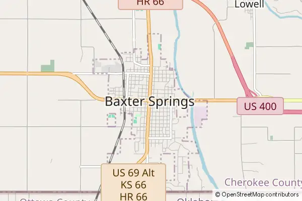 Mapa Baxter Springs