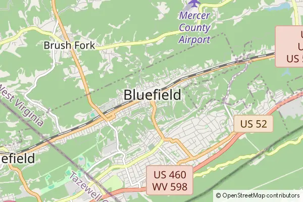 Mapa Bluefield