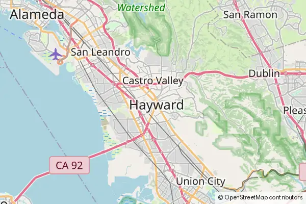 Mapa Hayward