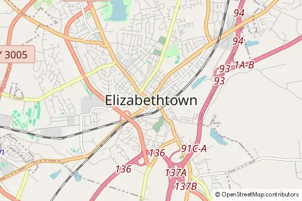 Mapa Elizabethtown