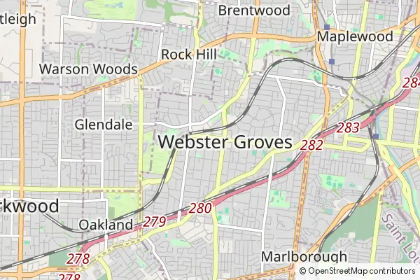 Mapa Webster Groves