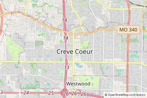 Mapa Creve Coeur