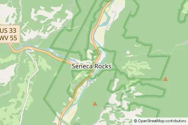 Mapa Seneca Rocks