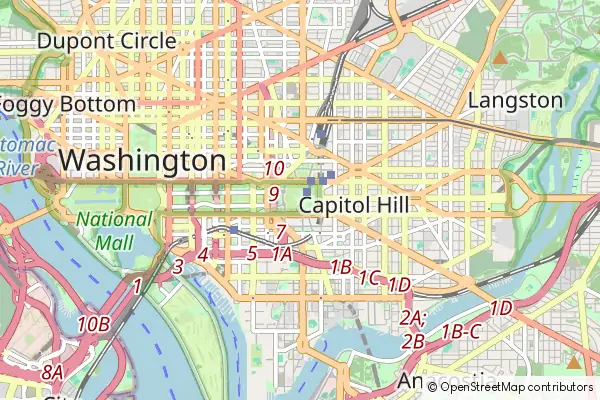 Mapa Waszyngton D.C.