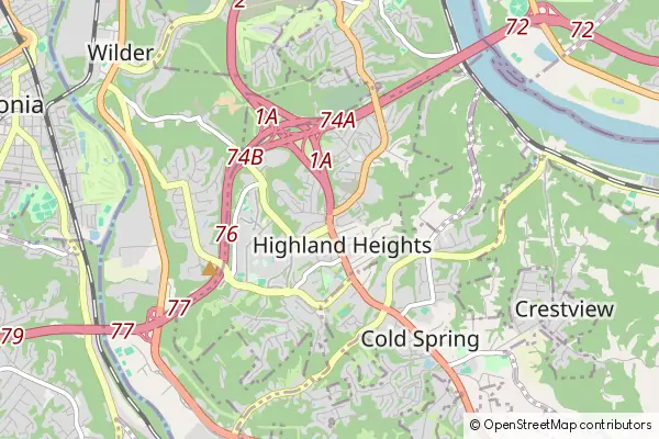 Mapa Highland Heights