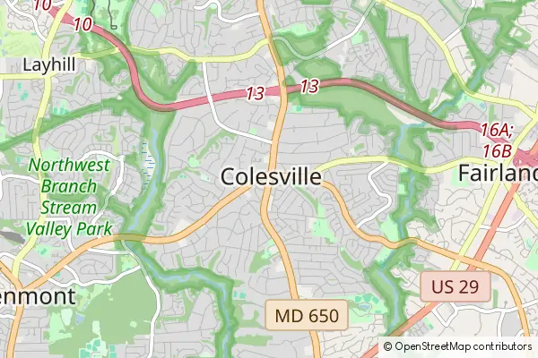 Mapa Colesville