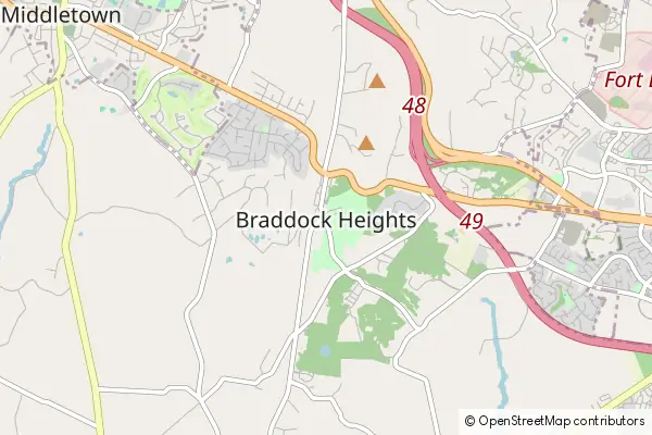 Mapa Braddock Heights