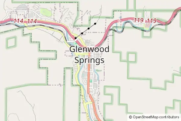 Mapa Glenwood Springs