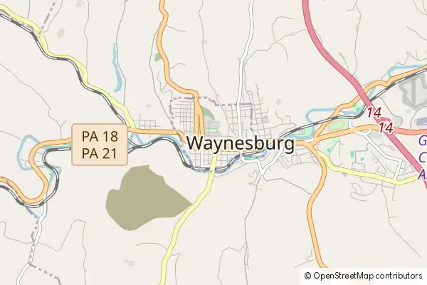 Mapa Waynesburg