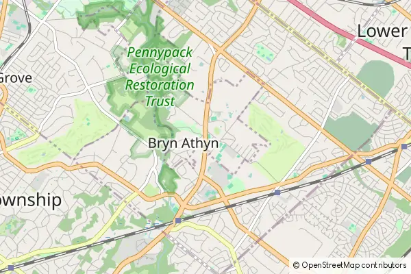 Mapa Bryn Athyn