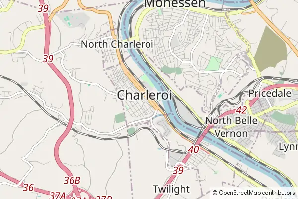 Mapa Charleroi