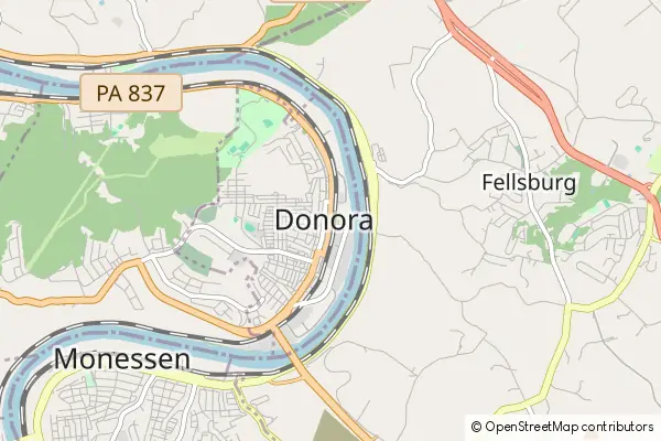 Mapa Donora