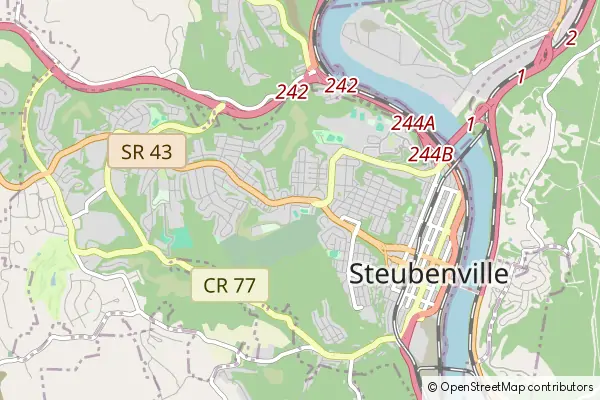 Mapa Steubenville