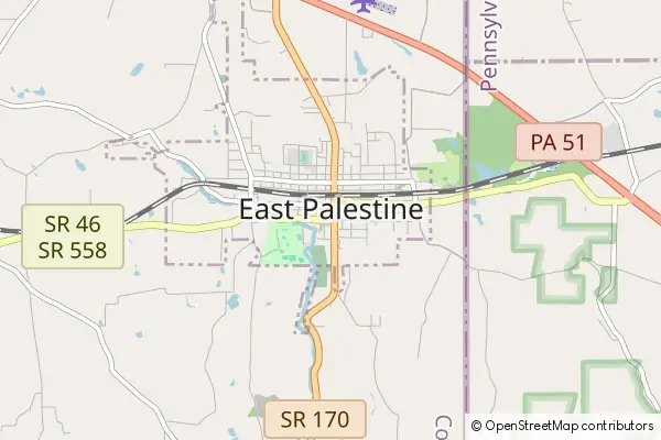 Mapa East Palestine