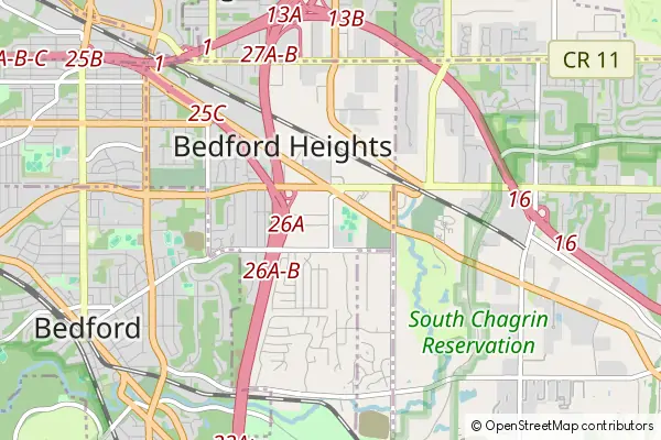 Mapa Bedford Heights