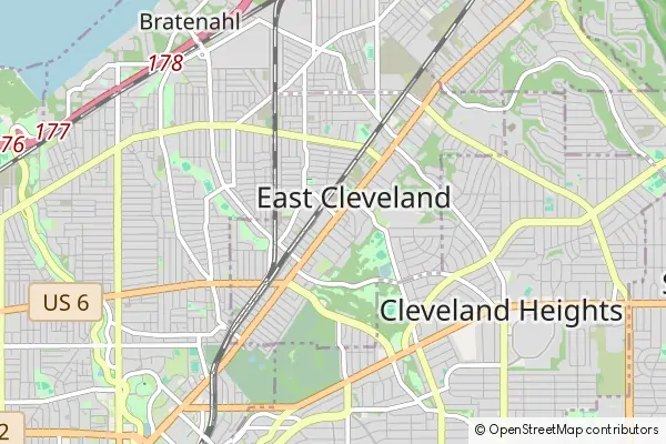 Mapa East Cleveland