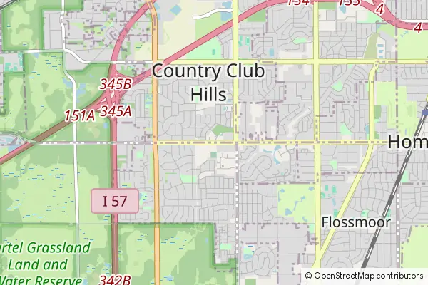 Mapa Country Club Hills