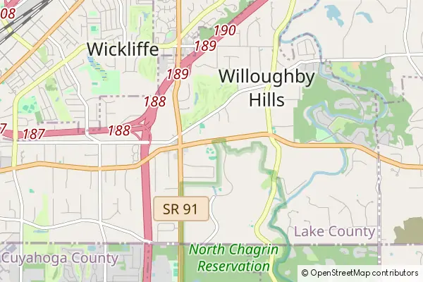 Mapa Willoughby Hills