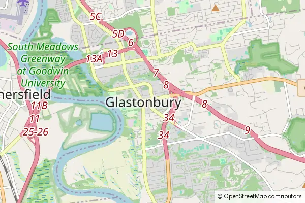 Mapa Glastonbury