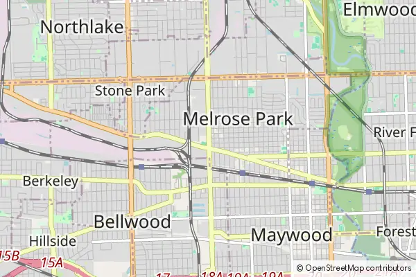 Mapa Melrose Park