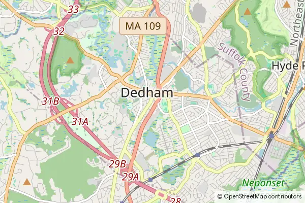 Mapa Dedham