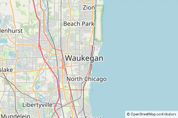 Mapa Waukegan