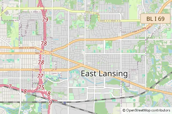 Mapa East Lansing