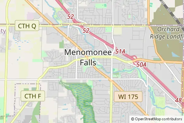 Mapa Menomonee Falls