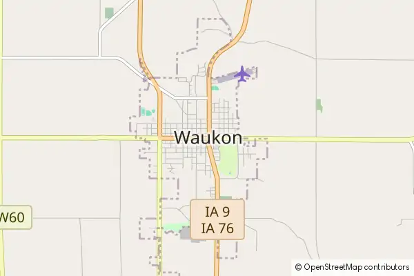 Mapa Waukon