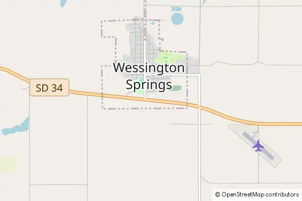 Mapa Wessington Springs