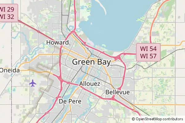 Mapa Green Bay