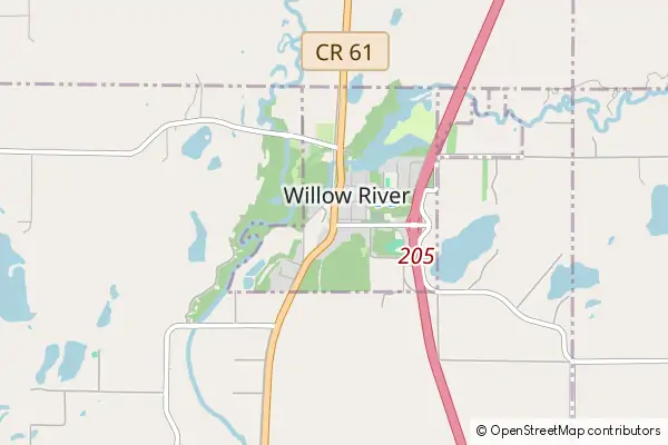 Mapa Willow River