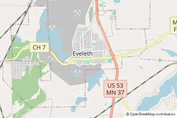 Mapa Eveleth