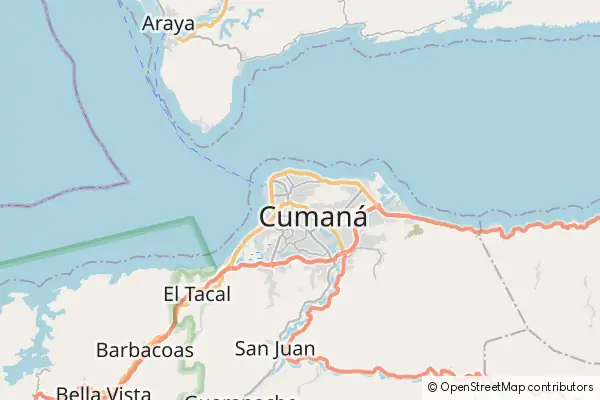 Mapa Cumaná