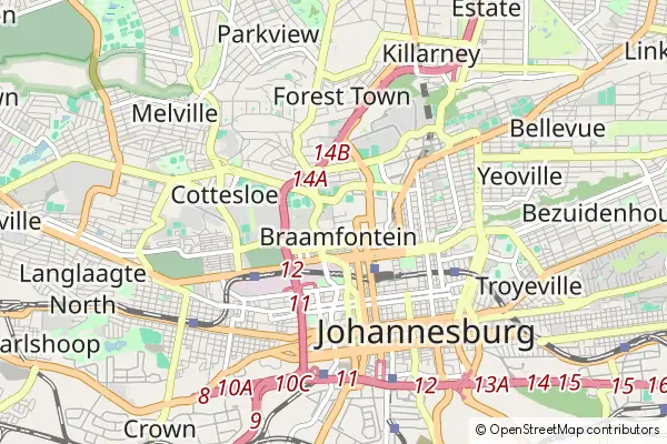 Mapa Braamfontein