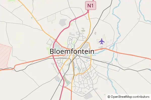 Mapa Bloemfontein