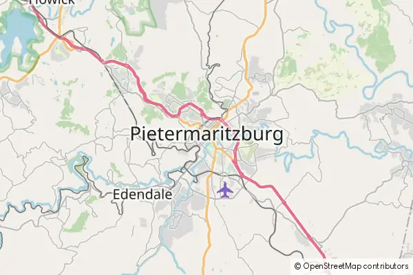 Mapa: Pietermaritzburg • © OpenStreetMap contributors Mapa Pietermaritzburg