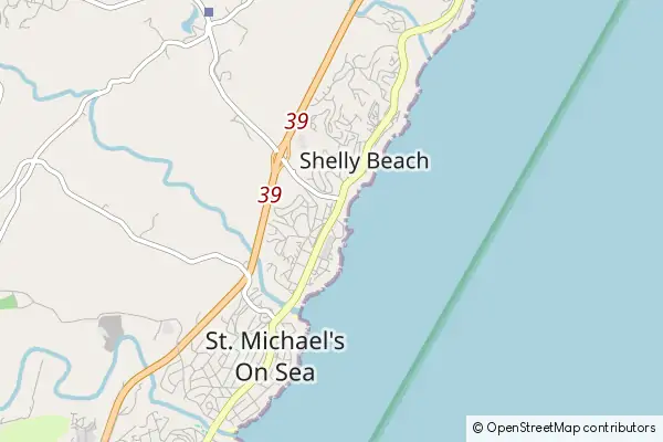 Mapa Shelly Beach